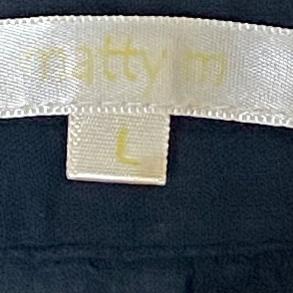 Matty M Black Peasant Blouse L Embroidered Boho Top Flutter Sleeves India - Picture 5 of 5